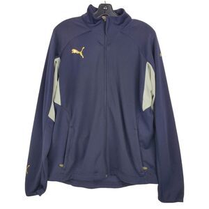 PUMA Jacket Adult Small Blue Gray Full Zip Running Track Athleisure Activewear
